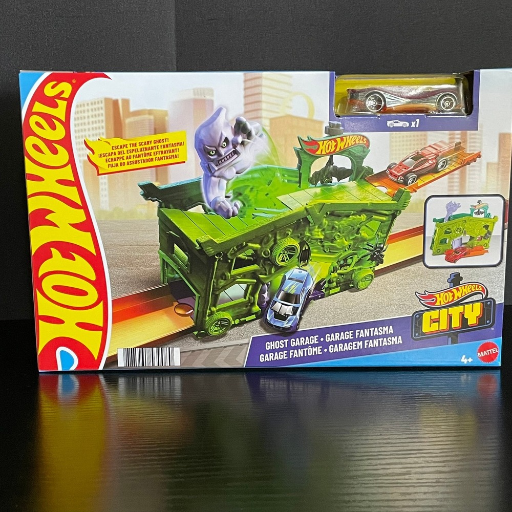 Hot Wheels City Ghost Garage Playset Kids Unisex OS Green New Spooky Haunted